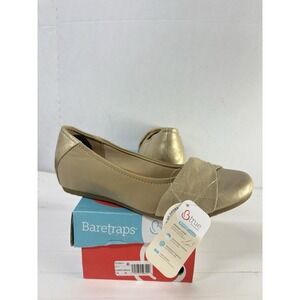 Baretraps Women's Misty Light Gold Bow Memory Foam Loafers Slip On Flats Sz 10M